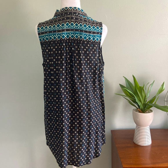 Anthropologie Akemi + Kin Ikat Print tunic length Sleeveless Blouse Size… - Picture 5 of 10